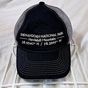 Trucker hat/cap Shenandoah National Park Hawksbill Mtn with long/lat Snap Back
